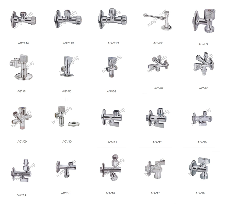 Full Range Kitchen and Bathroom Water Supply Stop Water Service Brass Angle Brass Valve